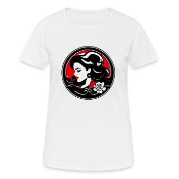Rockabilly - Frauen T-Shirt atmungsaktiv - Weiß - Vorne - AI Model Female 172 dark (172cm)