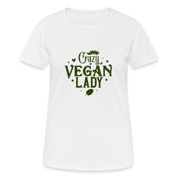Folle dame végétalienne veganuary bien-être animal environnement végétalien - T-shirt respirant Femme - blanc - Devant - AI Model Female 172 dark (172cm)