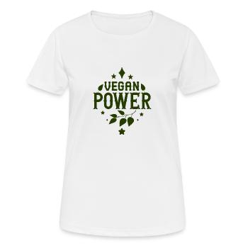 Vegan power veganuary Tierschutz Umweltschutz - Frauen T-Shirt atmungsaktiv - Weiß - Vorne - AI Model Female 172 dark (172cm)
