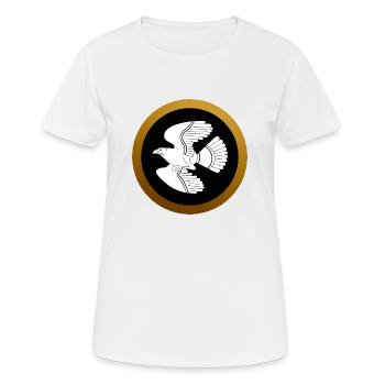 Spartan Special Forces Shield Falcon Griechenland - Frauen T-Shirt atmungsaktiv - Weiß - Vorne - AI Model Female 172 dark (172cm)