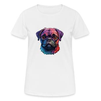 Mops in verschiedenen Farben - Frauen T-Shirt atmungsaktiv - Weiß - Vorne - AI Model Female 172 dark (172cm)