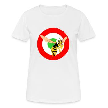 Trottinette Wasp Mod Target Rouge Italienne - T-shirt respirant Femme - blanc - Devant - AI Model Female 172 dark (172cm)