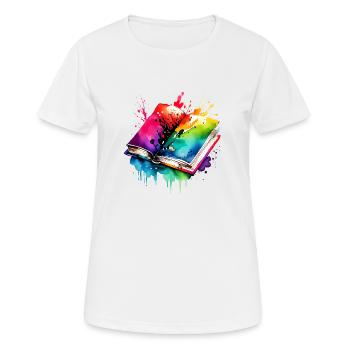 Buch Lesen Geschenk Bücher Leser Buchliebhaber - Frauen T-Shirt atmungsaktiv - Weiß - Vorne - AI Model Female 172 dark (172cm)