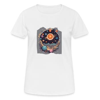 Harmonie céleste Système solaire Soleil Planètes Espace - T-shirt respirant Femme - blanc - Devant - AI Model Female 172 dark (172cm)