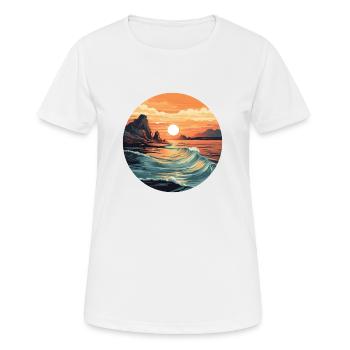 Coucher de soleil le matin - T-shirt respirant Femme - blanc - Devant - AI Model Female 172 dark (172cm)