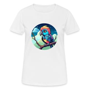 Illustration d’oiseau perroquet - T-shirt respirant Femme - blanc - Devant - AI Model Female 172 dark (172cm)