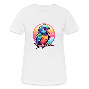 Illustration d’oiseau perroquet - T-shirt respirant Femme - blanc - Devant - AI Model Female 172 dark (172cm)