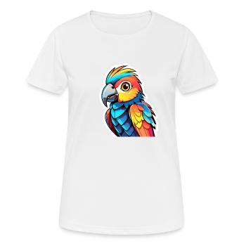 Illustration d’oiseau perroquet - T-shirt respirant Femme - blanc - Devant - AI Model Female 172 dark (172cm)