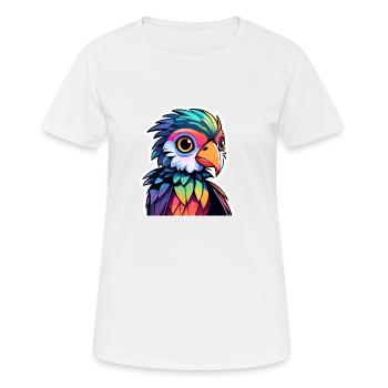 Illustration d’oiseau perroquet - T-shirt respirant Femme - blanc - Devant - AI Model Female 172 dark (172cm)