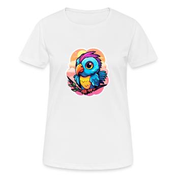 Illustration d’oiseau perroquet - T-shirt respirant Femme - blanc - Devant - AI Model Female 172 dark (172cm)