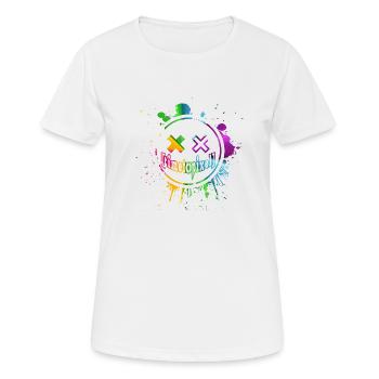 Pixelsmiley (en anglais seulement) - T-shirt respirant Femme - blanc - Devant - AI Model Female 172 dark (172cm)