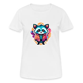 Illustration de raton laveur - T-shirt respirant Femme - blanc - Devant - AI Model Female 172 dark (172cm)
