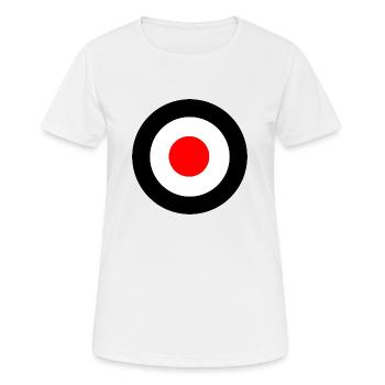 Mod Target Rondell schwarz rot - Frauen T-Shirt atmungsaktiv - Weiß - Vorne - AI Model Female 172 dark (172cm)