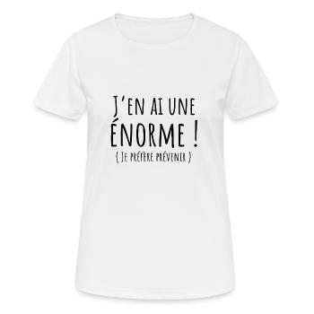 J'en ai une enorme - T-shirt respirant Femme - blanc - Devant - AI Model Female 172 dark (172cm)