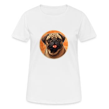 Tête de carlin fidèle - T-shirt respirant Femme - blanc - Devant - AI Model Female 172 dark (172cm)