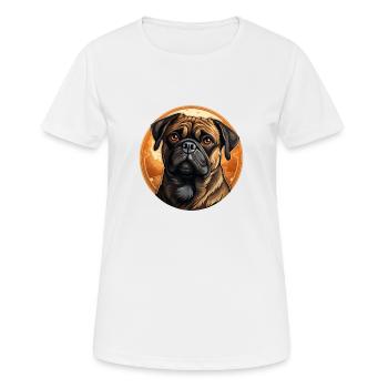 Tête de carlin fidèle - T-shirt respirant Femme - blanc - Devant - AI Model Female 172 dark (172cm)