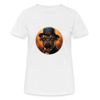 Mops Vintage Farben und Smoking - Frauen T-Shirt atmungsaktiv - Weiß - Vorne - AI Model Female 172 dark (172cm)