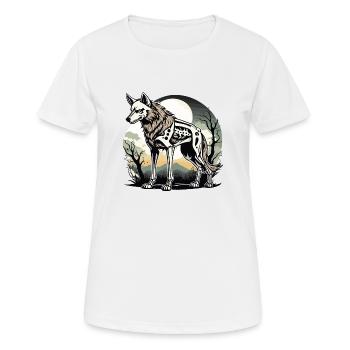 Illustration de squelette de loup - T-shirt respirant Femme - blanc - Devant - AI Model Female 172 dark (172cm)