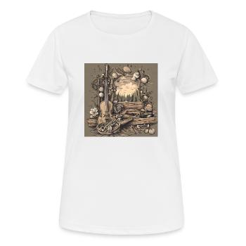 Cello Art - Frauen T-Shirt atmungsaktiv - Weiß - Vorne - AI Model Female 172 dark (172cm)