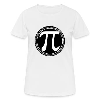 Round Pi symbol White on Black mod long Pi Greek - Women's Breathable T-Shirt - white - Front - AI Model Female 172 dark (172cm)