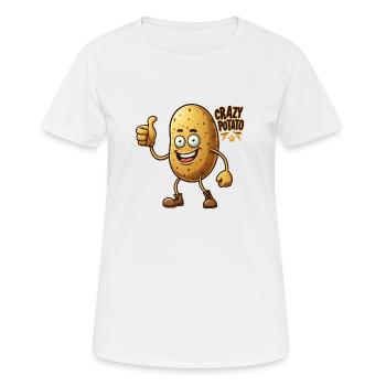 Crazy Veggies : Potato thumbs up (en anglais seulement) - T-shirt respirant Femme - blanc - Devant - AI Model Female 172 dark (172cm)
