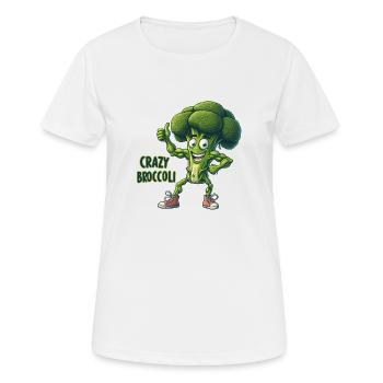 Crazy Veggies: Broccoli Calisthenics Pro Thumbs Up - Frauen T-Shirt atmungsaktiv - Weiß - Vorne - AI Model Female 172 dark (172cm)