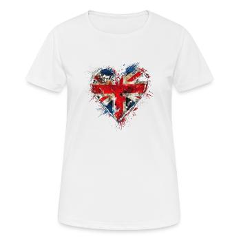 J’adore l’Union Jack - T-shirt respirant Femme - blanc - Devant - AI Model Female 172 dark (172cm)