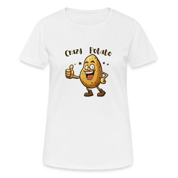 Crazy Veggies : Potato thumbs up (en anglais seulement) - T-shirt respirant Femme - blanc - Devant - AI Model Female 172 dark (172cm)