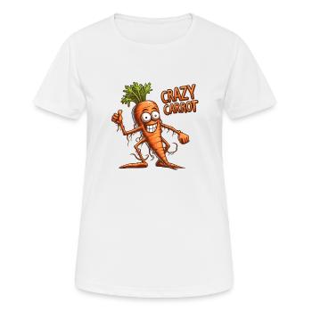Crazy Veggies: Carrot Thumbs Up - Frauen T-Shirt atmungsaktiv - Weiß - Vorne - AI Model Female 172 dark (172cm)
