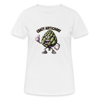 Crazy Veggies: Artichoke Thumbs Up - Frauen T-Shirt atmungsaktiv - Weiß - Vorne - AI Model Female 172 dark (172cm)