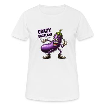 Légumes fous : Aubergine poilue pouce en l’air - T-shirt respirant Femme - blanc - Devant - AI Model Female 172 dark (172cm)