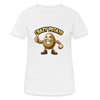 Crazy Veggies: Potato Body Builder Thumbs Up - Women's Breathable T-Shirt - white - Front - AI Model Female 172 dark (172cm)