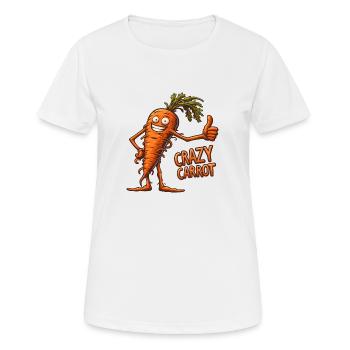 Crazy Veggies: Carrot Thumbs Up - Frauen T-Shirt atmungsaktiv - Weiß - Vorne - AI Model Female 172 dark (172cm)