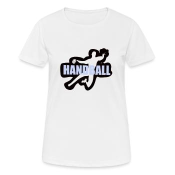 Handball - Frauen T-Shirt atmungsaktiv - Weiß - Vorne - AI Model Female 172 dark (172cm)