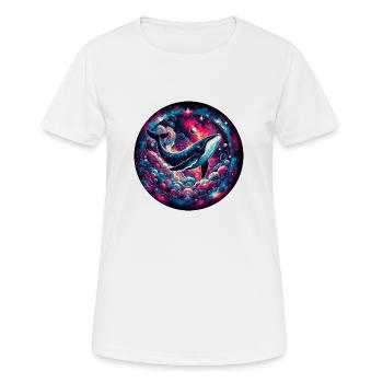 Galaxy Whale Art Print - Women's Breathable T-Shirt - white - Front - AI Model Female 172 dark (172cm)