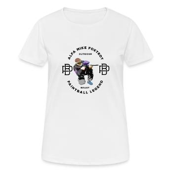 Logo de paintball, Paintballer Say Alpha Mike Foxtrot - T-shirt respirant Femme - blanc - Devant - AI Model Female 172 dark (172cm)