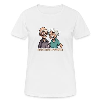 Rentner Power Senioren - Frauen T-Shirt atmungsaktiv - Weiß - Vorne - AI Model Female 172 dark (172cm)