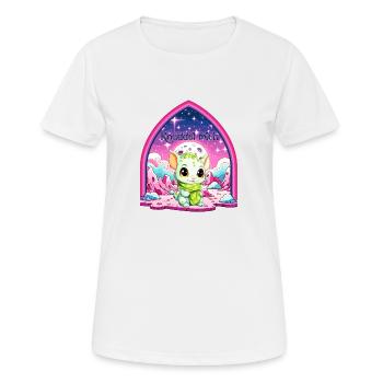 Kleiner Drache - Knuddel mich (Green Edition) - Frauen T-Shirt atmungsaktiv - Weiß - Vorne - AI Model Female 172 dark (172cm)