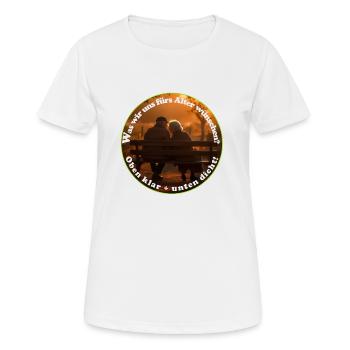 Upstairs Dementia and Downstairs Incontinence - Women's Breathable T-Shirt - white - Front - AI Model Female 172 dark (172cm)