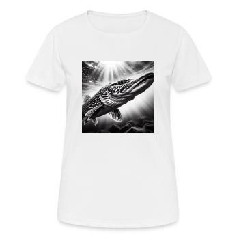 Hecht Foto 1 - Frauen T-Shirt atmungsaktiv - Weiß - Vorne - AI Model Female 172 dark (172cm)
