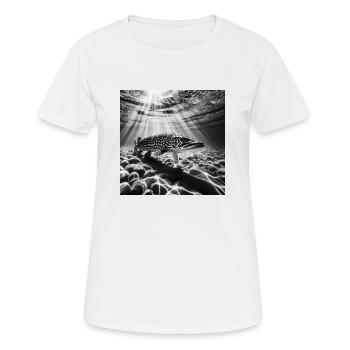Hecht Foto 3 - Frauen T-Shirt atmungsaktiv - Weiß - Vorne - AI Model Female 172 dark (172cm)