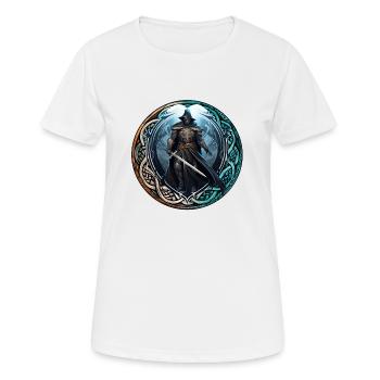 Guerrier celte - magicien à l'épée - rune celte - T-shirt respirant Femme - blanc - Devant - AI Model Female 172 dark (172cm)