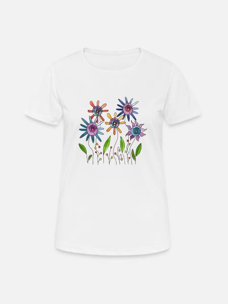 Fleur - T-shirt respirant Femme - blanc