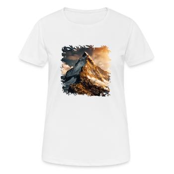 Le Cervin, un point de repère pour Zermatt - T-shirt respirant Femme - blanc - Devant - AI Model Female 172 dark (172cm)