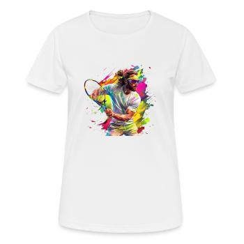 Tennis ist ein beliebter Sport - Frauen T-Shirt atmungsaktiv - Weiß - Vorne - AI Model Female 172 dark (172cm)