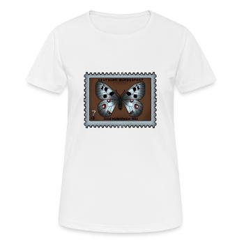 Briefmarke Schmetterling - Frauen T-Shirt atmungsaktiv - Weiß - Vorne - AI Model Female 172 dark (172cm)