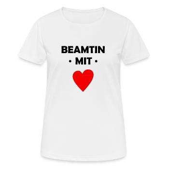 Beamtin mit Herz - Frauen T-Shirt atmungsaktiv - Weiß - Vorne - AI Model Female 172 dark (172cm)