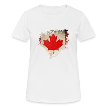 Canada Canada Amérique du Nord Voyage Feuille d’érable Montréal - T-shirt respirant Femme - blanc - Devant - AI Model Female 172 dark (172cm)