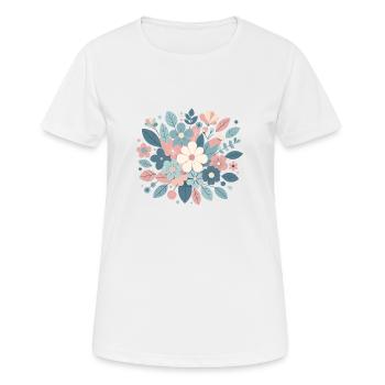 Composition floral couleur pastel - T-shirt respirant Femme - blanc - Devant - AI Model Female 172 dark (172cm)