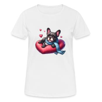 French Bulldog Drawing - Women's Breathable T-Shirt - white - Front - AI Model Female 172 dark (172cm)